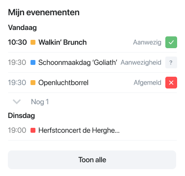 mijn evenementen widget