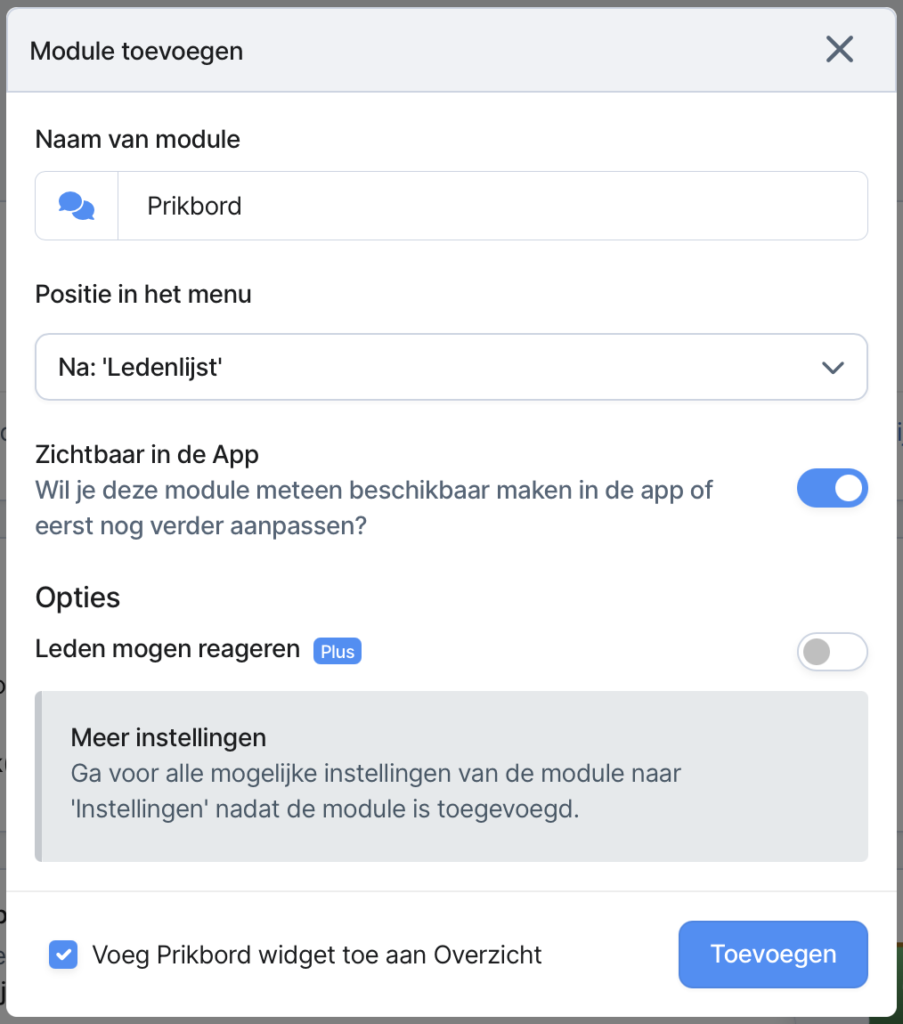 Widget automtisch toevoegen