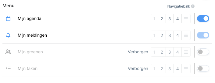 socie menu aanpassen